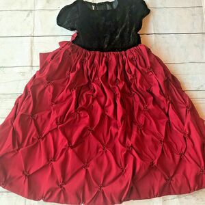 Black and Red Girl’s Floral Ball Gown Dress Kid’s Youth